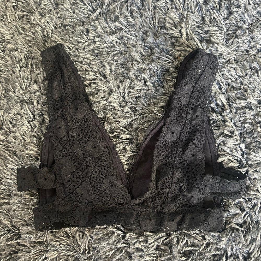 aerie black bralette in XS